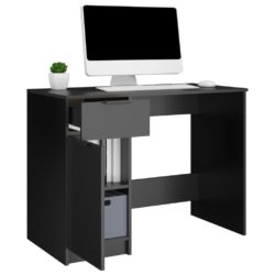 Skrivebord svart 100x50x75 cm konstruert tre