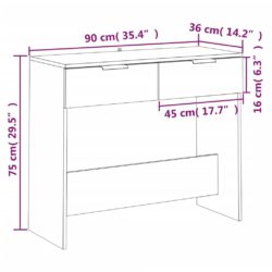 Konsollbord grå sonoma 90x36x75 cm konstruert tre