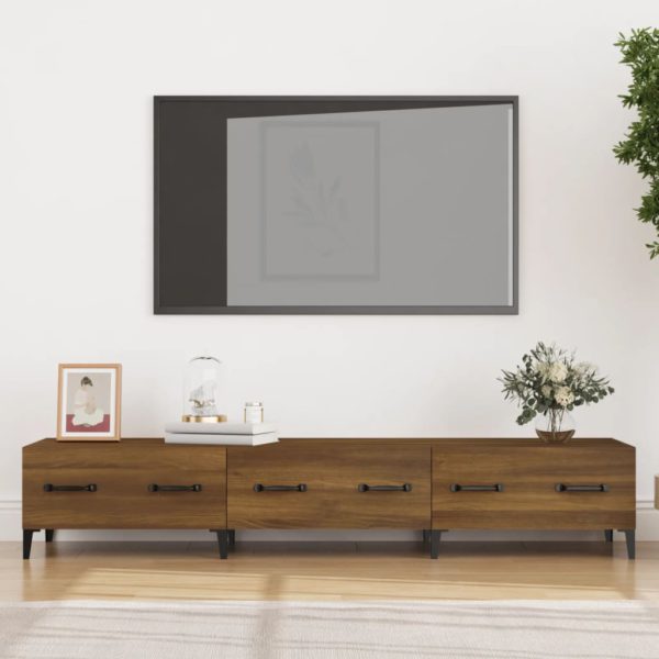 TV-benk brun eik 150×34,5×30 cm konstruert tre