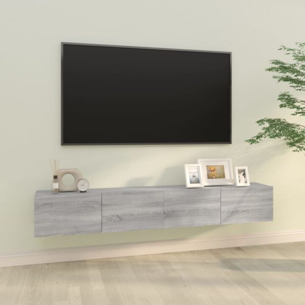 vidaXL Vegghengte TV-benker grå sonoma 100x30x30 cm konstruert tre