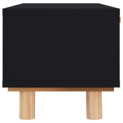 Sidebord svart 80x40x30 cm konstruert tre og heltre furu