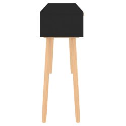 Konsollbord svart 105x30x75 cm heltre furu og naturrotting