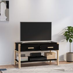 TV-benk svart 82x38x45 cm konstruert tre