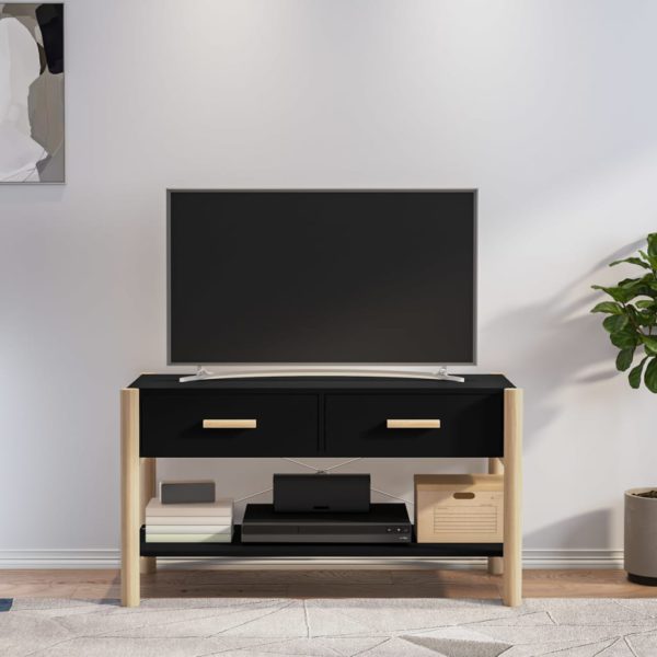 TV-benk svart 82x38x45 cm konstruert tre