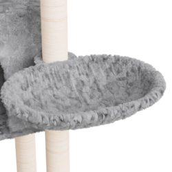 vidaXL Kattetre med klorestolper i sisal lysegrå 108,5 cm