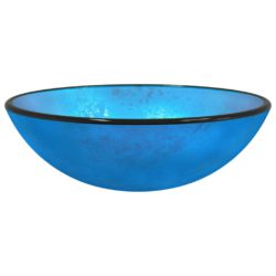 vidaXL Servant herdet glass 42×14 cm blå