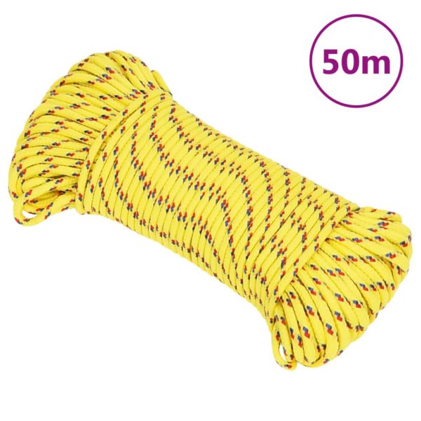 vidaXL Båttau gul 3 mm 50 m polypropylen