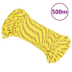 vidaXL Båttau gul 5 mm 500 m polypropylen