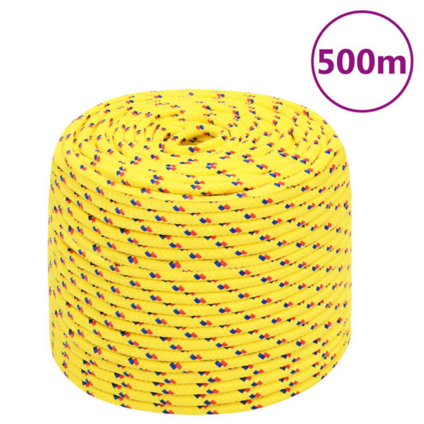 vidaXL Båttau gul 8 mm 500 m polypropylen