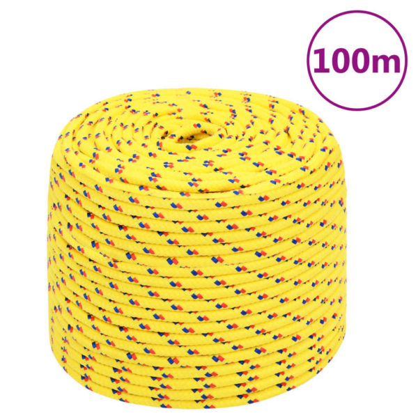 vidaXL Båttau gul 10 mm 100 m polypropylen