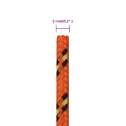 vidaXL Båttau oransje 5 mm 100 m polypropylen