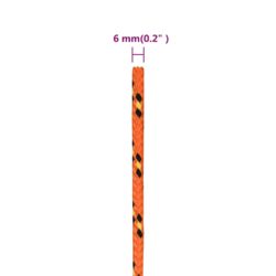 vidaXL Båttau oransje 6 mm 25 m polypropylen