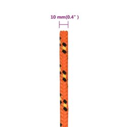 vidaXL Båttau oransje 10 mm 100 m polypropylen