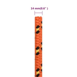 vidaXL Båttau oransje 14 mm 250 m polypropylen