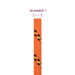 vidaXL Båttau oransje 16 mm 50 m polypropylen