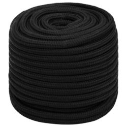 Arbeidstau svart 16 mm 25 m polyester