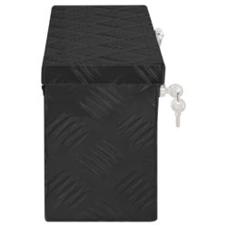 Oppbevaringsboks svart 50x15x20,5 cm aluminium