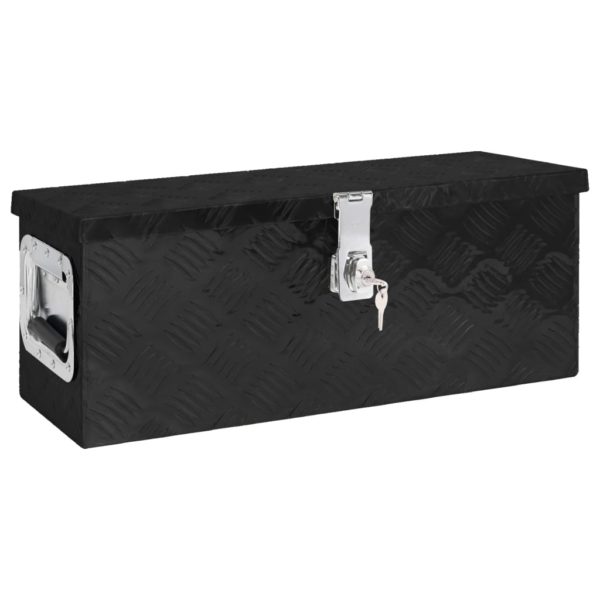 vidaXL Oppbevaringsboks svart 60×23,5×23 cm aluminium