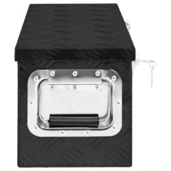 Oppbevaringsboks svart 60×23,5×23 cm aluminium