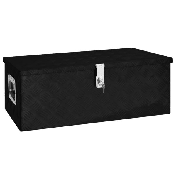 vidaXL Oppbevaringsboks svart 80x39x30 cm aluminium