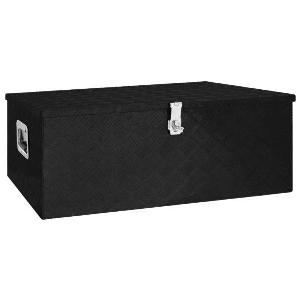 vidaXL Oppbevaringsboks svart 100x55x37 cm aluminium