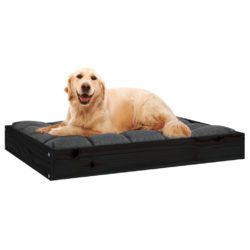 Hundeseng svart 71,5x54x9 cm heltre furu