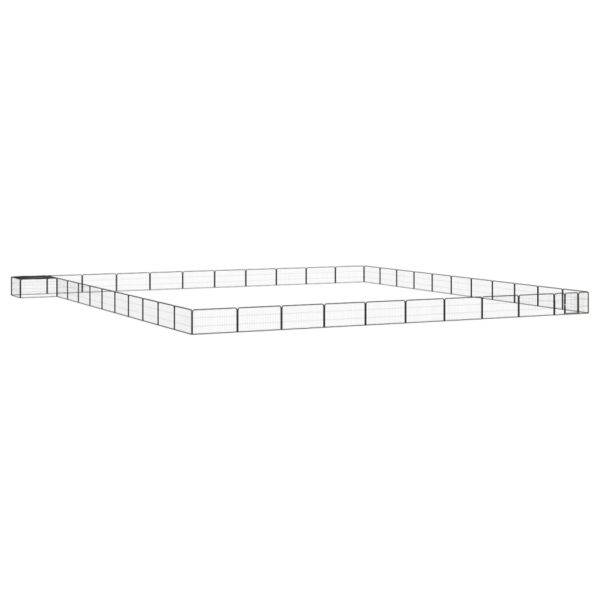 vidaXL Hundegrind med 44 paneler svart 100×50 cm pulverlakkert stål