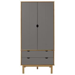 Garderobe OTTA brun og grå 76,5x53x172 cm heltre furu