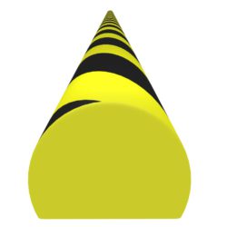 vidaXL Hjørnebeskytter gul og svart 4x3x100 cm PU