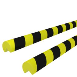 Hjørnebeskyttere 2 stk gul og svart 4x4x104 cm PU