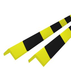 Hjørnebeskyttere 2 stk gul og svart 4,5×4,5×104 cm PU