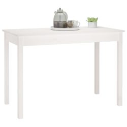 Spisebord hvit 110x55x75 cm heltre furu