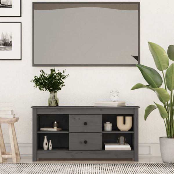 vidaXL TV-benk grå 103×36,5×52 cm heltre furu