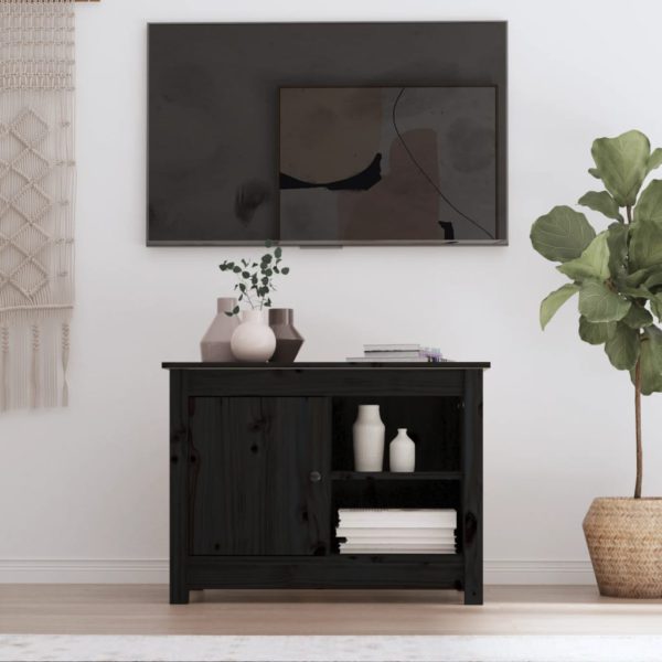 vidaXL TV-benk svart 70×36,5×52 cm heltre furu