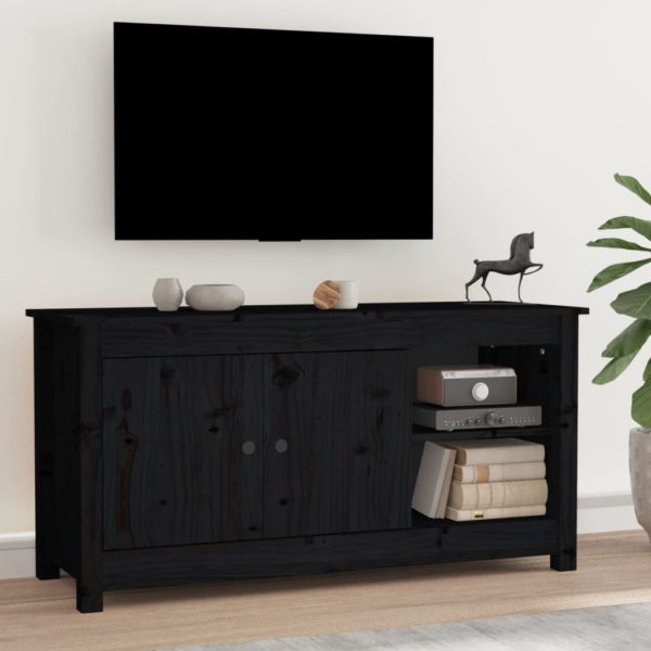 TV-benk svart 103×36,5×52 cm heltre furu