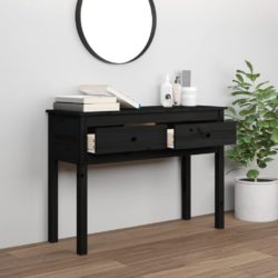 Konsollbord svart 100x35x75 cm heltre furu
