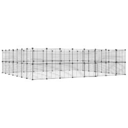 vidaXL Dyrebur 60 paneler med dør svart 35×35 cm stål