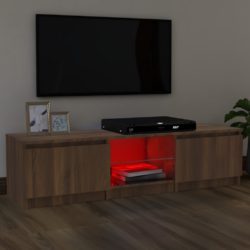 TV-benk med LED brun eik 140x40x35,5 cm