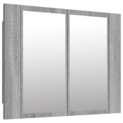 Speilskap med LED grå eik 60x12x45 cm konstruert tre