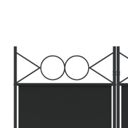 Romdeler 4 paneler svart 160×220 cm stoff
