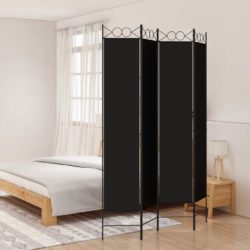 vidaXL Romdeler 4 paneler svart 160×220 cm stoff