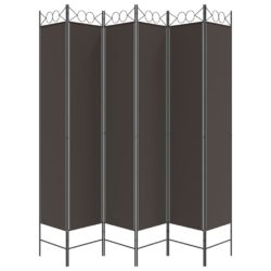 Romdeler 6 paneler brun 240×220 cm stoff