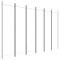 Romdeler 6 paneler hvit 300×200 cm stoff