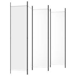 Romdeler 6 paneler hvit 300×200 cm stoff