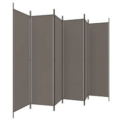 Romdeler med 6 paneler antrasitt 300×200 cm stoff