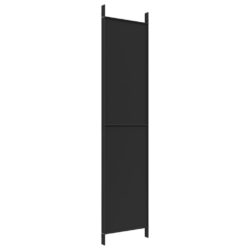 Romdeler 4 paneler svart 200×220 cm stoff