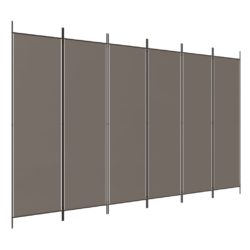 Romdeler med 6 paneler antrasitt 300×220 cm stoff