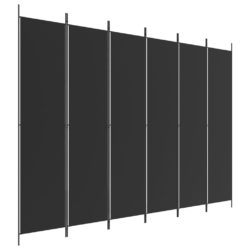 Romdeler 6 paneler svart 300×220 cm stoff