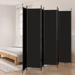 vidaXL Romdeler 6 paneler svart 300×220 cm stoff