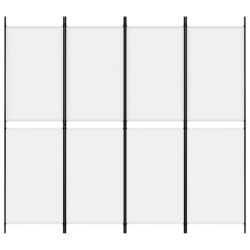 Romdeler 4 paneler hvit 200×180 cm stoff